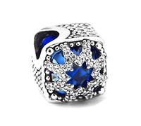 PANDOCCI 2017 Cadeau De Noël Bleu Glacial Beauté Charme Perles Authentique 925 Sterling Argent DIY Convient pour Original Pandora Barcelets Charme Bijoux De Mode