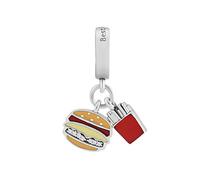 PANDOCCI 2018 Été Burger & Frites Dangle Rouge Or et Jaune émail 925 Argent Perle Bricolage Convient pour Original Pandora Bracelets Charme Bijoux de Mode