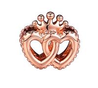 PANDOCCI 2018 Nouvel Automne Rose Coeurs entrelacés Perle 925 Argent Bricolage Convient pour Original Pandora Bracelets Charme Bijoux de Mode