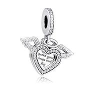 PANDOCCI 2019 coeur d'hiver et ailes d'ange perle 925 argent bricolage convient pour les bracelets Pandora originaux charme bijoux de mode