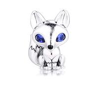 PANDOCCI 2020 pré Automne Renard aux Yeux Bleus Perle Animale 925 Argent Bricolage Convient aux Bracelets Pandora Originaux Bijoux de Mode de Charme