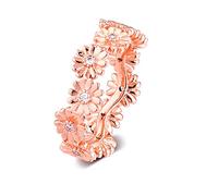 PANDOCCI 2020 Printemps Rose Mousseux Marguerite Fleur Couronne Anneau pour Femmes 925 Argent Bricolage Convient pour Original Pandora Bracelets Charme Bijoux de Mode (58#)