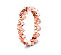 PANDOCCI 2020 Saint Valentin Cadeau Rose à Main levée Coeurs Anneau pour Les Femmes 925 Argent DIY Convient pour Original Pandora Bracelets Charme Bijoux De Mode (58#)