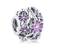 PANDOCCI 2021 Breloque en argent 925 Motif marguerite Violet