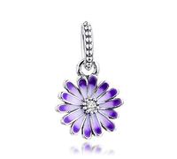 PANDOCCI 2021 - Pendentif en forme de fleur violette - Argent 925 - Pour bracelets Pandora originaux