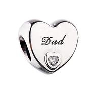 PANDOCCI Le jour de père cadeau papa amour coeur perles bricolage convient pour original bracelets Pandora 925 bijoux en argent Sterling charme