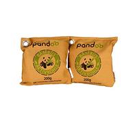 pandoo 2 x 200g Désodorisant en bambou naturel avec charbon actif - Purificateur d'air, déshumidificateur, pour 2 ans, sans chimie et polluants et 100% biodégradable