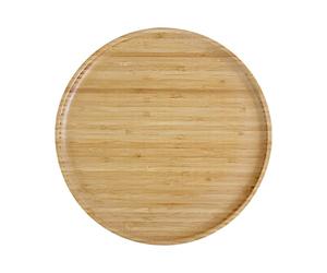Pandoo Assiettes en Bambou Réutilisables - Assiettes Rondes en Bois - 30 cm