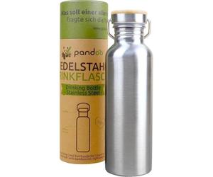 pandoo Gourde en acier inoxydable 750 ml | Bouteille d'eau réutilisable, anti-fuite avec couvercle, pour sport, camping, excursion, vélo | avec ou sans isolation (paroi unique)