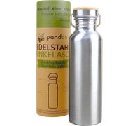 pandoo Gourde en acier inoxydable, 750 ml, réutilisable, anti-fuite, avec couvercle, pour le sport, le camping, les excursions, le vélo, avec ou sans isolation, à paroi simple