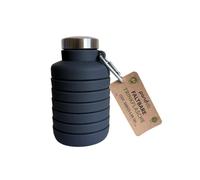 pandoo Gourde pliable en silicone 700 ml - Sans BPA, anti-fuite et réutilisable - Bouteille d'eau légère pour le sport, l'extérieur, les voyages, le fitness - Noir et violet (noir)