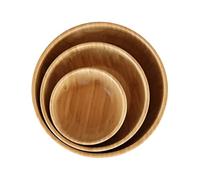 Pandoo Lot de 5 bols en bambou - Bol à fruits, saladier - Corbeille à fruits - Bol en bois - Bol décoratif (5 x Ø 14 cm)