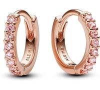 Pandora Boucles d'oreilles Huggie Timeless 283015C01 Argent sterling plaqué or rose zircone cubique