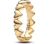 Pandora 163427C00 - Rangée de Coeurs plaqué or - La bague-56 est de taille 17.75