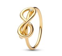 PANDORA 163759C01 Bague pour femme avec nœud infini Doré, 54/17,2, Argent sterling, Zircone cubique