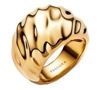 Pandora 163884C00 Bague de déclaration ondulée pour femme Doré, 58/18,5, Argent sterling, Aucune pierre précieuse