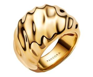 Pandora 163884C00 Bague de déclaration ondulée pour femme Doré, 58/18,5, Argent sterling, Aucune pierre précieuse