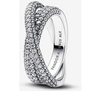 Pandora 193022C01 Anneau Femme Pavé Timeless Croisé Double bande Argent Gr. 52