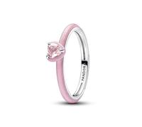 PANDORA 193088C02 Bague pour femme en argent avec chakra rose et cœur, 58/18,5, Argent sterling, Cristal