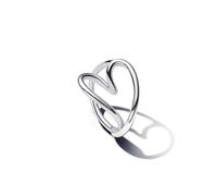 PANDORA 193288C00 Bague pour Femme en Forme de cœur en Argent, 54/17,2, Argent Sterling, Pas de gemme