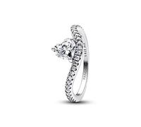 PANDORA 193661C01 Bague pour femme avec pavé ondulé cœur en argent, 52/16,6, Argent sterling, Zirkonia