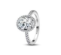 PANDORA 193777C01 Bague Ovale pour Femme avec auréole Scintillante, 52/16,6, Argent Sterling, Zircone cubique