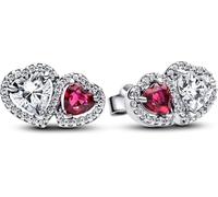Pandora Boucles d'oreilles Timeless 293633C01 en forme de cœur en argent sterling avec zircone