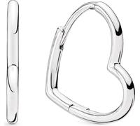 Pandora 298307C00 Boucles d'oreilles Créoles Femme Asymmetrical Heart Hoop Argent Sterling