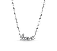Pandora 393076C01 Collier scintillant Love écrit à la main en argent