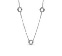 Pandora 393162C01 Collier Femme Trois Zirconia Pavé de Cercles Argent