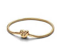 PANDORA 563516C01 Bracelet à breloques pour femme Motif arbre familial Doré, 19cm, Argent sterling, Oxyde de zirconium