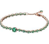Pandora 580044C01 Bracelet Tennis Pavé étincelant Vert 14k Rosé Doré 16 cm
