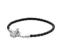 Pandora 591675C01 Bracelet Moments Bracelet en cuir tressé fermoir T 19 cm