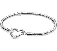 Pandora 599539C00 Bracelet à maillons serpent Moments fermoir cœur argent 21 cm