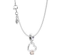 Pandora 75252 Collier en argent 925 avec pendentif en forme de cœur élégant pour femme à la mode, 45 cm, cristal, Pas de gemme