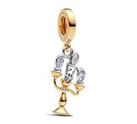 PANDORA 762202C01 Breloque en forme d'étoile filante scintillante en argent sterling avec alliage plaqué or 14 carats et oxyde de zirconium Compatible Moments 10 x 11,6 x 11,2 mm