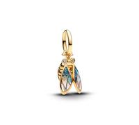 Pandora 764490C01 Pendentif en Forme de Cigale plaqué Or 14 carats avec zircone cubique et résine Plique a Jour Gravure Listen to Your Heart