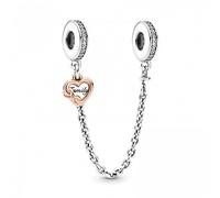 PANDORA 789541C01-05 chaîne de sécurité en forme de cœur