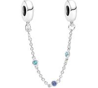 Pandora 791688C01-05 Chaîne de confort Femme Trois Pierres Bleues Argent Sterling 5 cm