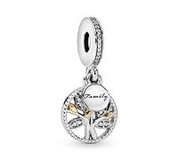PANDORA 791728CZ Pendentif perle arbre familial en argent et zirconium doré pour femme