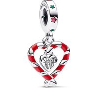 Pandora 792822C01 Charm pendentif double canne à sucre coeur de Noël argent
