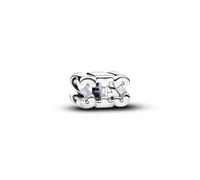 PANDORA 794454C01 Breloque avec inscription « Sis » en argent sterling 925 avec zircons cubiques, pendentif en forme de lettre avec pierres scintillantes Compatible Moments