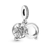 Pandora 799640C01 Breloque double étoile en argent sterling avec zircone, taille unique, Argent sterling, Zircone cubique