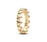 Pandora Bague Farandole de Cœurs dorée – Métal doré à l'or 14 carats – Taille 52