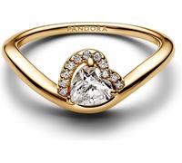 Pandora Anneau Femme Cœur Ondulé Zirconia Doré 163660C01 Gr. 54