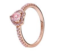 Pandora Anneaux Bague coeur brillant en relief rose 188421C04