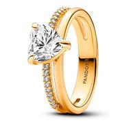 Pandora Anneaux Bague Coeur Double Bande 163100C01