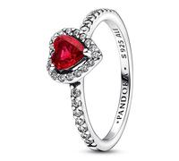 Pandora Anneaux Bague Coeur Nivelée Rouge Vif 198421C02