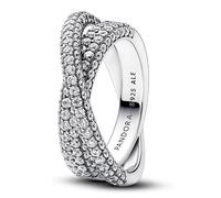 Pandora Anneaux Bague double croix en pavé 193022C01