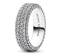 Pandora Timeless Bague Rang Pavée en argent sterling avec zircones cubiques transparentes, taille 54